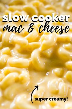 slow cooker macaroni and cheese recipe with text overlay