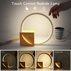 the touch control bedside lamp is designed to look like a clock