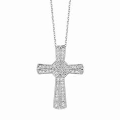 Pave Style Code# N5292WD_NK Chain: 16 inches or 18 inches Setting: Pave Dimensions: 1 3/16 inch in height, 7/8 inch in width Diamond 1: Diamond Shape 1: Round Qty of Diamond 1: 48 Setting 1: Pave Total Dia Weight: 0.62 Clarity: SI2 Color: G-H Gold Karat: 14K Color 2: White Approxe WT Grams: 5.2 Diamond Necklace Tiffany, Diamond Cross Necklace, Queens Jewels, Trend Jewelry, Diamond Jewelry Store, Diamond Cross Pendants, Rose Gold Chain, Diamond Cross, Cross Jewelry