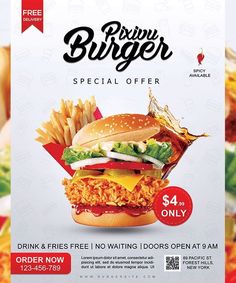 a burger with fries and ketchup is on sale for only $ 9 99