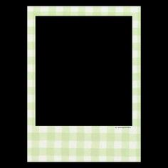 a black and white photo frame with a green checkered background