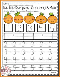 a printable worksheet with pumpkins counting and more for the letter d