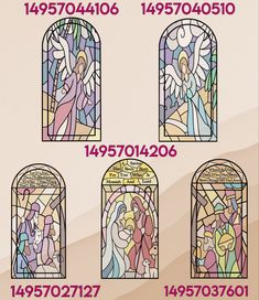 the stained glass windows have been designed to look like jesus and mary