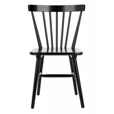 a black wooden chair on a white background