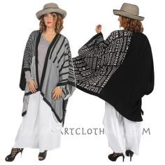 Dairi Fashions Paunchu Ruana Jacket Moroccan Cotton Combo Bohemian Black Outerwear For Layering, Oversized Black Bohemian Outerwear, One Size Black Outerwear For Spring, Hippie Chic Outfits, Goddess Outfit, Poncho Jacket, Boho Hippie Chic, Womens Clothing Stores, Hippie Chic