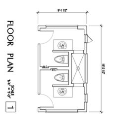 the floor plan for a bathroom with two sinks and a toilet in one room,