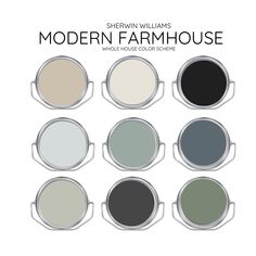 the modern farmhouse paint color scheme for sherylin williams's modern farmhouse house