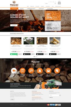 an image of a website design for wood products