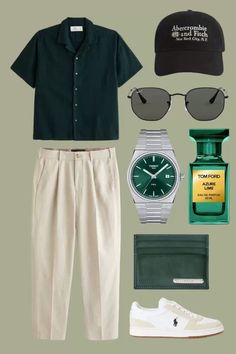 Old Money Green Outfit Men, Old Money Outfits Polo Shirt, Old Money Outfits Polo, Mens Old Money Outfits, Green Polo Outfit Men, Lacoste Polo Outfit, Outfits Old Money Hombre, Green Polo Shirt Outfit Men