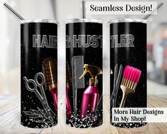 Hair Stylist Tumbler Cup Ideas, Cosmetology Tumbler Cups, Hair Stylist Tumblers, Hair Stylist Sublimation Designs, Hair Hustler Tumbler Cup, Luxury Hair, Bling Bling, Luxury Beauty, Hair Tools