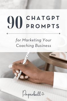 a person writing on a notebook with the title'90 chat groups for marketing your coaching business