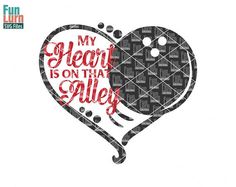 a heart with the words my heart is on the alley in red and black letters