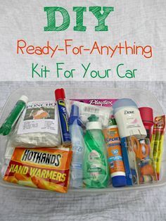 DIY Car Emergency Preparedness Kit  List - be ready for anything from a spontaneous decision to spend the night at a friends, head to the beach or an unexpected emergency like having the car break down with kids in the car or getting stung by a bee Emergency Preparedness Kit List, Emergency Prepardness, Emergency Preparedness Kit, Emergency Preparation, Emergency Plan, Emergency Supplies, Disaster Preparedness