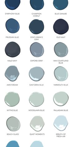 the different shades of blue and gray paint