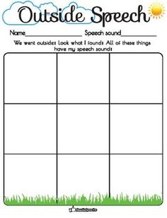 the outside speech worksheet for students to practice their language and writing skills with pictures