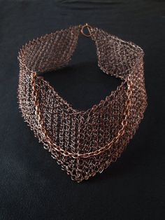 Wire crochet choker copper wire mesh choker modern | Etsy Metal Chainmail Choker Necklace, Handmade Minimalist Metal Choker, Elegant Chainmail Metal Choker, Elegant Metal Chainmail Choker, Handmade Minimalist Choker Chain Necklace, Minimalist Handmade Choker Chain Necklace, Waste Art, Crochet Choker, Knitted Wire