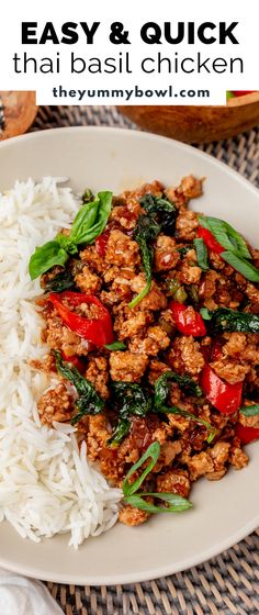 a white plate topped with meat and rice