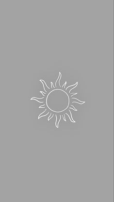 the sun is shown in white on a gray background, and it appears to be an outline