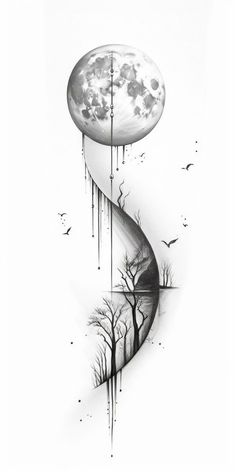 Night Time Tattoo, Four Elements Tattoo, Tato Design, Tatuaje Studio Ghibli, Tattoo Minimal, Minimal Tattoo Design, Creative Tattoo, Elements Tattoo, Wrist Tattoos For Guys