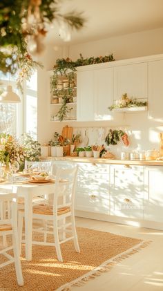 the kitchen is clean and ready to be used for christmas dinner or other special occasion