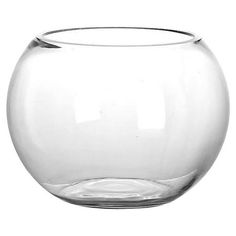 an empty glass bowl on a white background