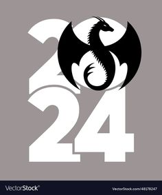 the number twenty four with a dragon on it