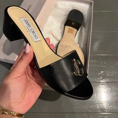 Size 37.5 Jimmy Choo Mules, Mule Clogs, Mules Shoes, Jimmy Choo, Clogs, Fast Delivery, Women Shoes, Women Shopping, Black