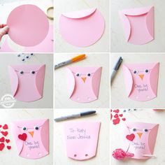 how to make a paper owl craft for valentine's day