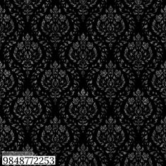 an abstract black and white wallpaper with many small flowers in the center, as well as