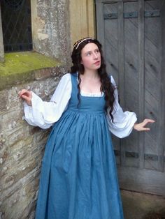 Ren Faire Villager Peasant's Linen Simple Dress Historical Fantasy Costume Re-enactment - Etsy Fantasy Peasant Clothing, Ren Faire Overdress, Fantasy Peasant, Peasant Clothing, Cheap Corset, Renn Faire, Medieval Clothes, Cotton Shift Dress, Over Dress