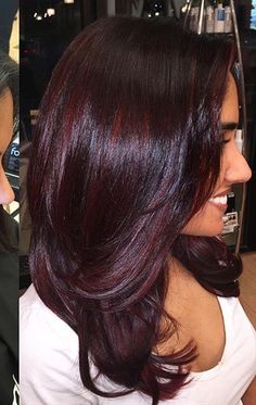 Hair color for Laci Black Cherry Hair, Cherry Hair Colors, Wine Hair, Cherry Hair, Hair Color Burgundy, Layered Hairstyles, Hair Color Auburn, Hair Done, Pinterest Hair