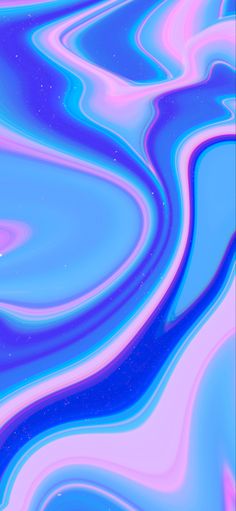 an abstract painting with blue, pink and green colors