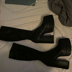 Worn Once Basically Brand New No Scuffs Or Markings Steve Madden Boots Cypress, Steve Madden Cypress, Shoes Steve Madden, Steve Madden Shoes, Shoes Heels Boots, Black Boots, Shoes Women Heels, Steve Madden, Heeled Boots