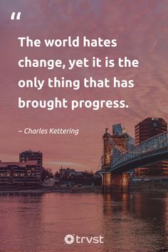 the world hates change, yet it is the only thing that has brought progress