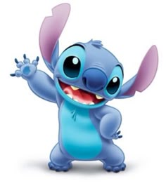 an image of stitchy from the disney movie, stitch and stitch with her arms in the air