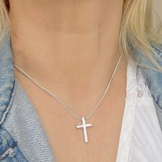 This stunning unisex trendy silver cross necklace is a unique personality aesthetic accessories  gift  for special days such as concerts, parties,  Christmas, New Year, Valentine's Day, Engagement, Promise, Birthday, Celebrations, Father's/Mother's Day, anniversaries, Halloweens, etc.... Product details: *Pendant made of silver plated high-quality alloy , which is not easy to rust and deform *Lightweight *48 cm snake-chain or 38 cm PU leather cord necklace  *Contemporary design  *A beautiful sheer bag- gift Don't forget to choose gift wrap which is a handmade craft GREETING ENVELOP or 3D FLOATING DISPLAY CASE during purchasing. All of our jewelry is 100% handmade and made in non-smoking area. *Colors may differ slightly from the original due to the configuration of your computer. We also o Personality Aesthetic, Catholic Baptism, Aesthetic Accessories, Cross Gift, Steel Cross, Leather Corded Necklace, Religious Jewelry, Cord Necklace, Nouvel An