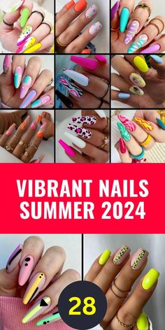 Dive into the season with our ‘Summer Nails 2024’ collection! 💅✨ Discover the hottest trends that will make your nails pop with vibrant colors and bold designs. Whether you’re lounging by the pool or enjoying a summer night out, these styles are sure to turn heads and spark conversations. Get ready to be inspired by our expert tips on achieving the perfect summer manicure that complements your sunny adventures. Don’t forget to save your favorites and share the summer vibe with your friends! #SummerNails2024 #NailTrends #ManicureInspiration Vibrant Nails Summer, Vibrant Nail Designs, Nail Designs For Summer, Vibrant Nails, Trendy Nail Design