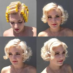 See this Instagram photo by @fernthebarber • 1,102 likes Vintage Roller Set, Hot Roller Hairstyles, Roller Hairstyles, Hair Rollers Tutorial, Cabelo Pin Up, 50s Hairstyles, Rockabilly Hair, Rockabilly Style