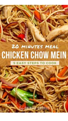 chicken chow mein with the title 20 minutes meal