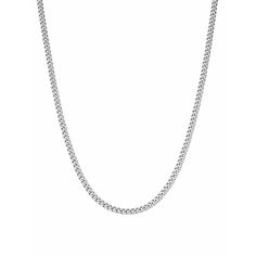 Mens 18" Matte Curb Chain Necklace Finished in Pure Platinum .925 Sterling Silver Finished In Pure Platinum 100% Hypoallergenic Lifetime Warranty Includes Fine Jewelry Box & Gift Bag Style Code:9012003N18NS Classic Cuban Link Necklace With Silver Chain, Formal Stainless Steel Necklace With Curb Chain, Formal Stainless Steel Curb Chain Necklace, Classic Cuban Link Silver Necklace, Classic Stainless Steel Necklaces, White Gold Cuban Link Necklace With Box Chain, Classic Stainless Steel Necklace With Cable Chain, Classic White Gold Box Chain Necklace, Formal White Gold Cuban Link Necklace With Box Chain