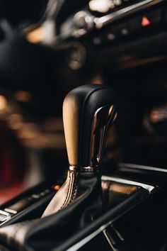 the interior of a car with an automatic gear shift