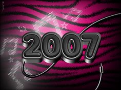 an image of the year 2007 with zebra stripes and stars on it's side