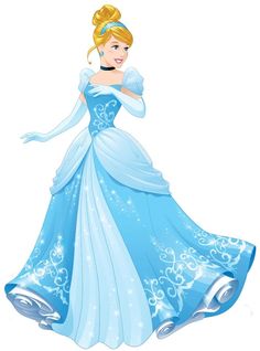 the princess from disney's sleeping beauty is wearing a blue dress with white flowers on it