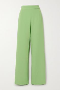 Dries Van Noten's collections are a always full of uplifting colors. These pants are cut from mint crepe and have a chic folded waistband. Wear them as a suit with the matching blazer. Build Wardrobe, Uzun Boy, Green Trousers, Spring Color, Trouser Style, Green Pants, Time Period, Straight Leg Trousers, Dries Van Noten