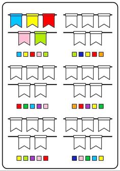 the printable worksheet shows how to make pennants and flags for kids