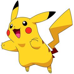 a cartoon pikachu with its mouth open