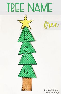 this christmas tree name game is perfect for preschoolers to practice their letters and numbers