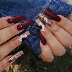 Fallnails Autumn, Burgundy Acrylic Nails, Nail Art Noel, Autumn Green, Maroon Nails, Autumn Orange