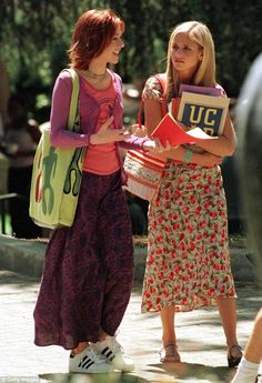 Close cast: The real-life friends played best pals in the hit TV series, which ran from 1997 to 2003 Long Skirts 90s, 2000s Hipster Aesthetic, Y2k Dresses Outfit, 90s Fashion Buffy, Willow From Buffy Outfits, Summer 90s Fashion, Buffy The Vampire Slayer Outfits Willow, 90s Skirt Fashion, Buffy Willow Outfits