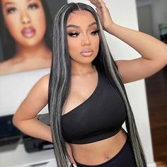 🔥 Get the ultimate upgrade with the AliPearl Hair Wig Highlight Grey Straight V Part Wigs! Made with luxurious Brazilian virgin human hair, these V shape wigs are perfect for black women. 💁‍♀️ Upgrade your style with this glueless and no-glue wig that gives you a full head of beautiful, highlighted grey straight hair. 💃 Whether it's for a special occasion or everyday wear, this 16-inch wig is a game-changer. 💯 Don't wait any longer, rock this amazing wig now! 💥 #AD #SPONSORED Highlight Grey, Platinum Blonde Highlights, Brazilian Hair Wigs, Hair Wigs For Black Women, Black Hair With Highlights, Lustrous Hair, Blonde Lace Front Wigs, Wigs Human Hair